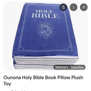 Blue Holy Bible Pillow Plush Toy